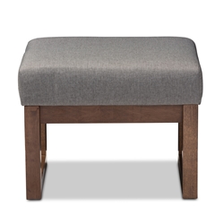 Baxton Studio Yashiya Mid-century Retro Modern Grey Fabric Upholstered Ottoman Stool